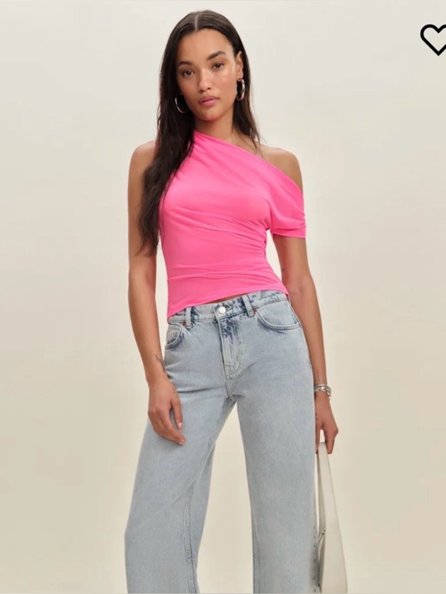 Reformation Belle Knit Top Pink